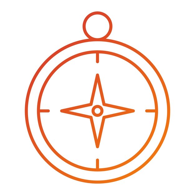 Estilo del icono de la brújula de diseño vectorial