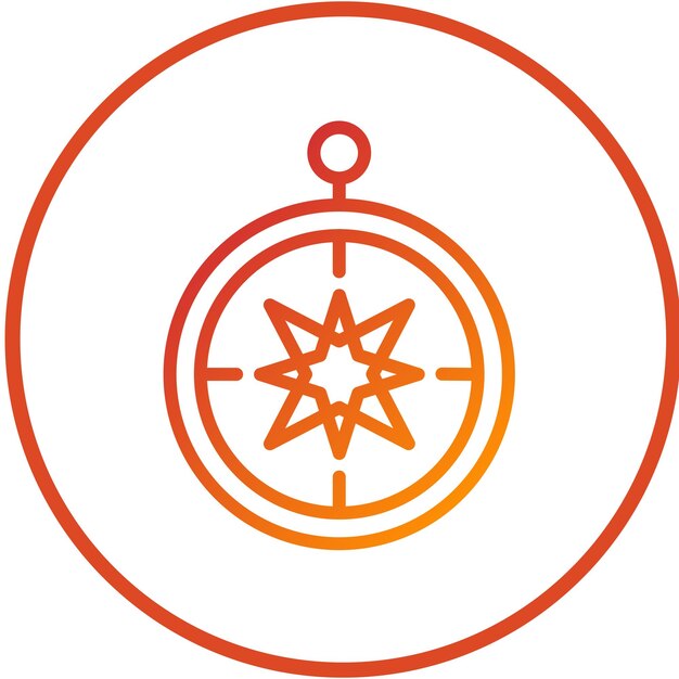 Estilo del icono de la brújula de diseño vectorial