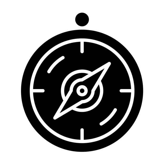 Estilo del icono de la brújula de diseño vectorial