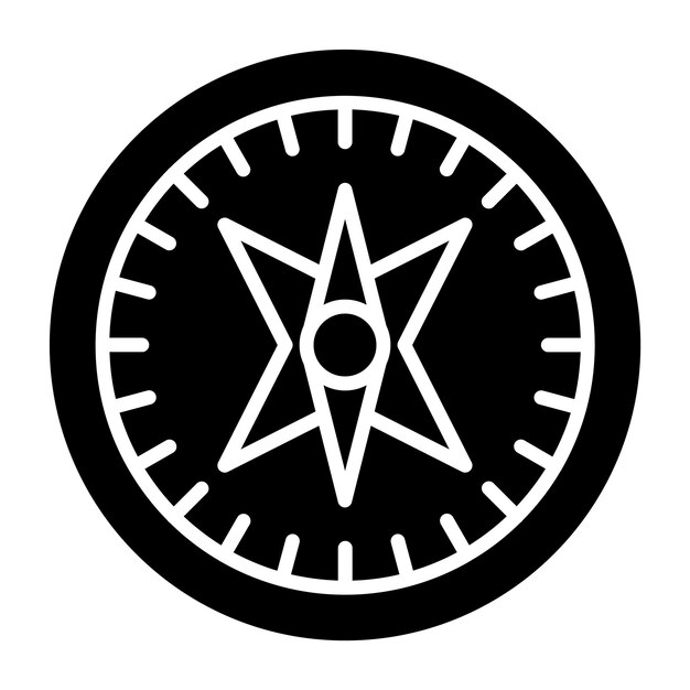Estilo del icono de la brújula de diseño vectorial