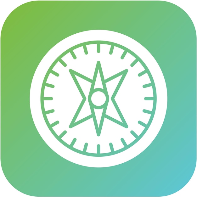 Estilo del icono de la brújula de diseño vectorial