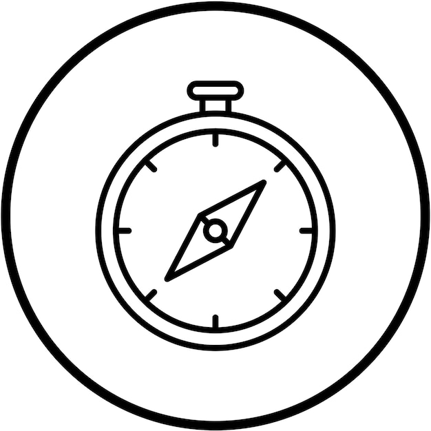 Estilo del icono de la brújula de diseño vectorial