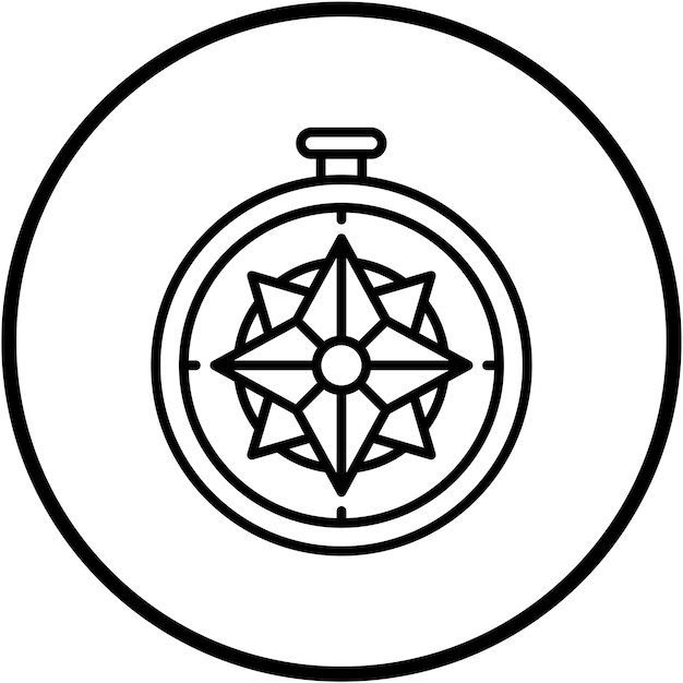 Estilo del icono de la brújula de diseño vectorial