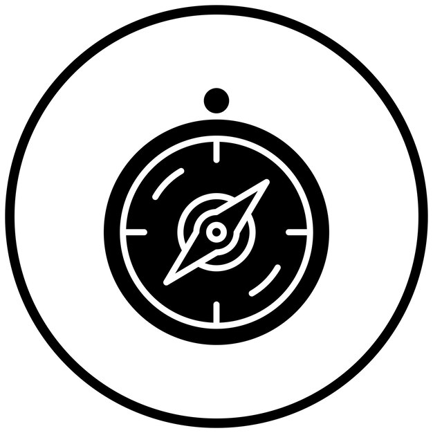 Estilo del icono de la brújula de diseño vectorial