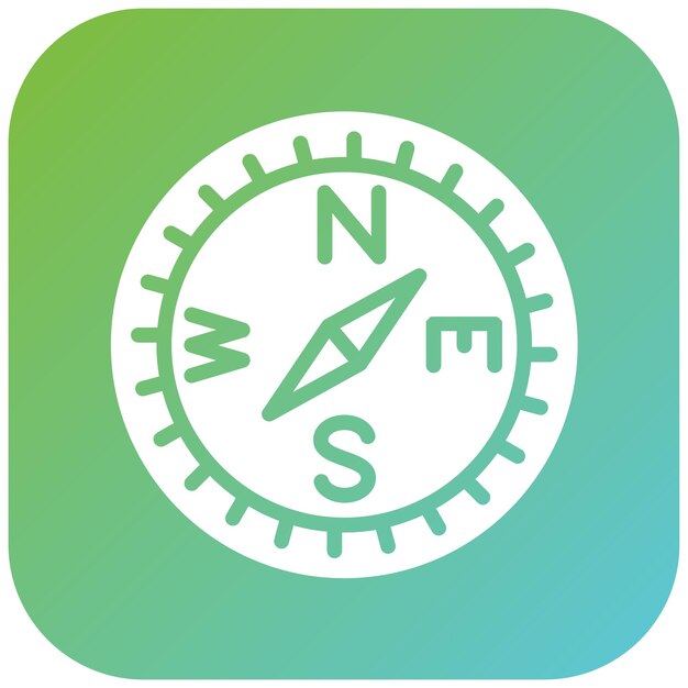 Estilo del icono de la brújula de diseño vectorial