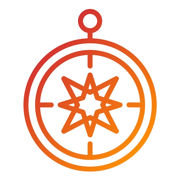 Estilo del icono de la brújula de diseño vectorial