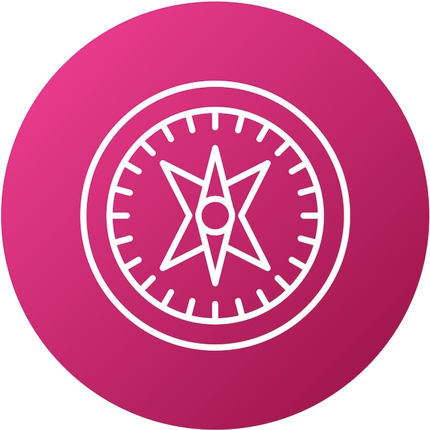 Estilo del icono de la brújula de diseño vectorial