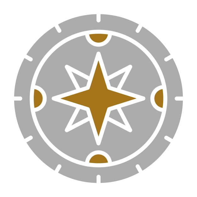 Estilo del icono de la brújula de diseño vectorial