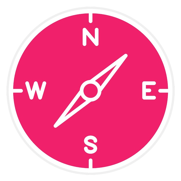 Estilo del icono de la brújula de diseño vectorial