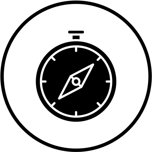Estilo del icono de la brújula de diseño vectorial