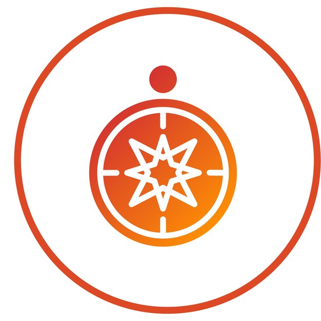 Estilo del icono de la brújula de diseño vectorial