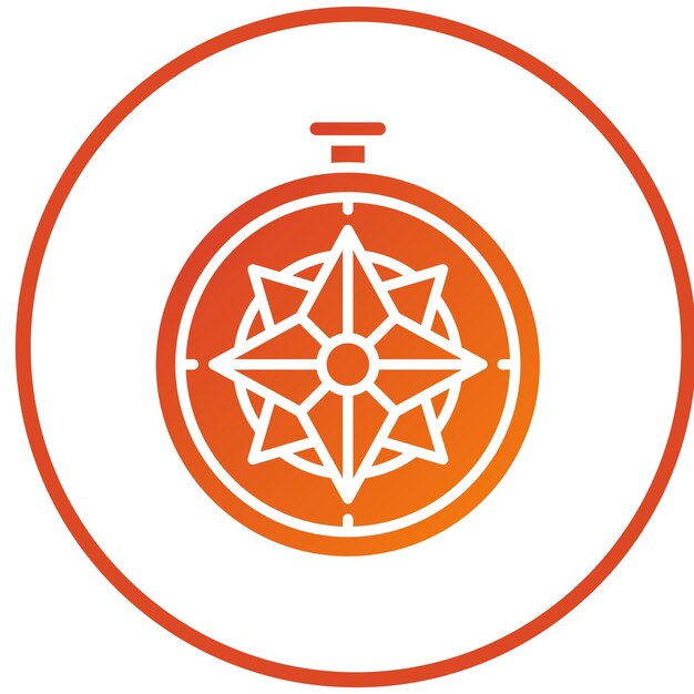 Estilo del icono de la brújula de diseño vectorial