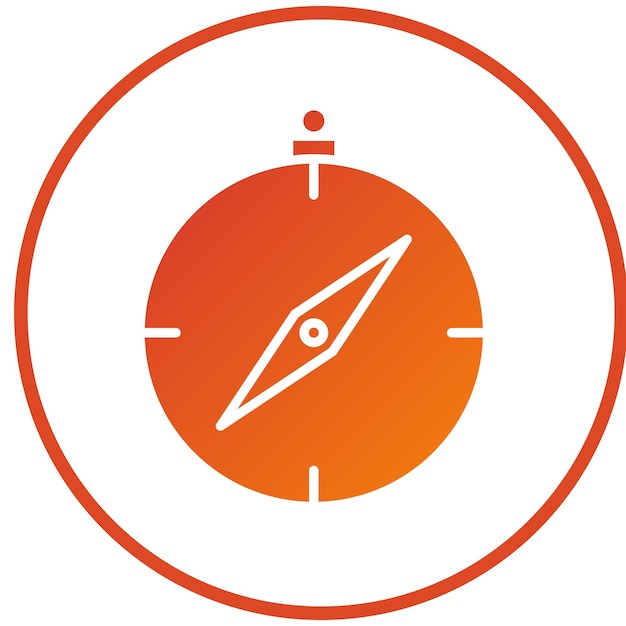 Estilo del icono de la brújula de diseño vectorial