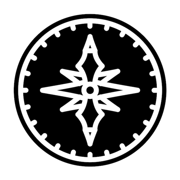 Estilo del icono de la brújula de diseño vectorial