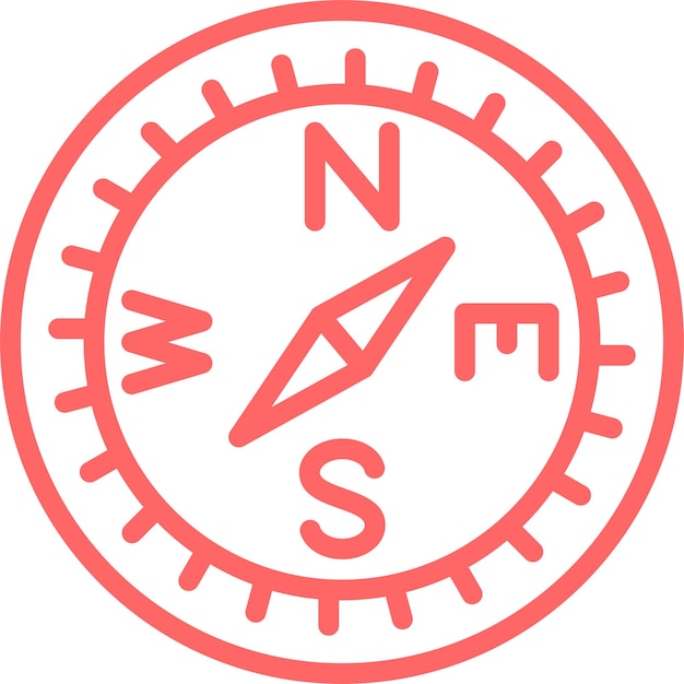Estilo del icono de la brújula de diseño vectorial
