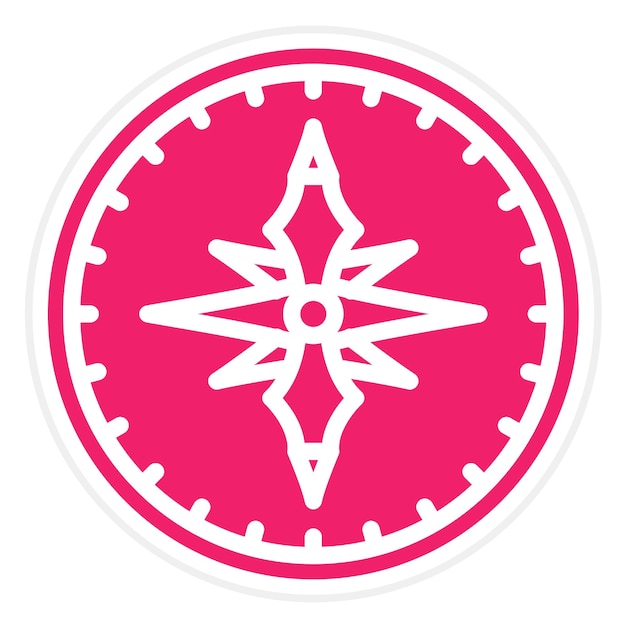 Estilo del icono de la brújula de diseño vectorial