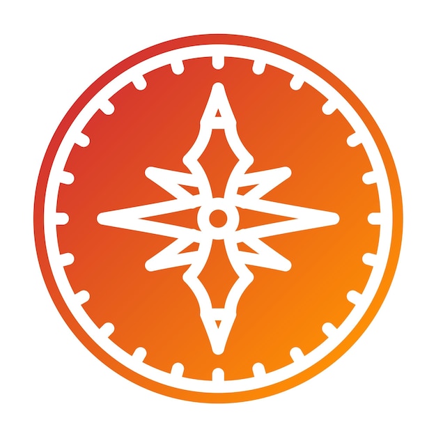 Estilo del icono de la brújula de diseño vectorial