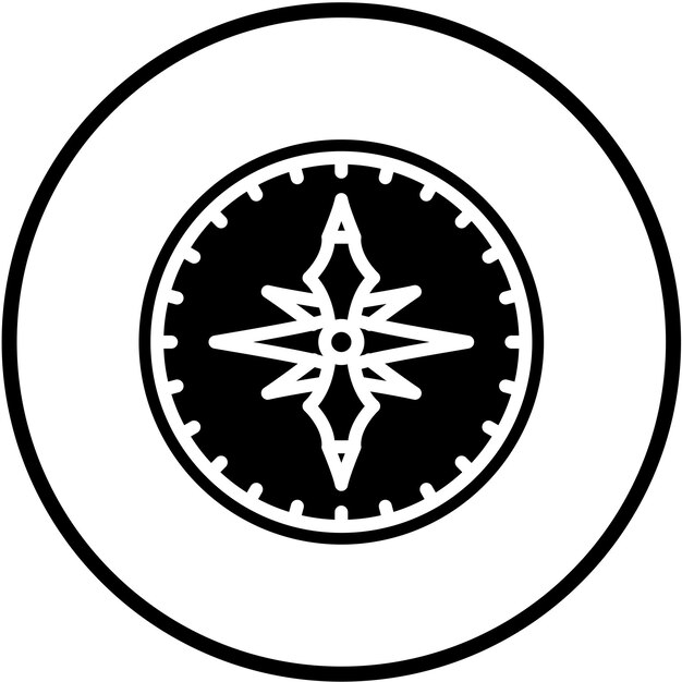 Estilo del icono de la brújula de diseño vectorial