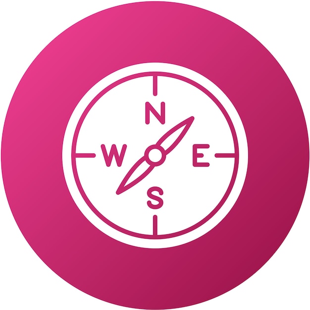 Estilo del icono de la brújula de diseño vectorial