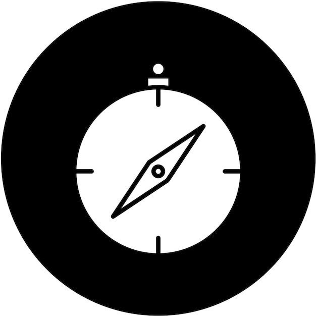 Estilo del icono de la brújula de diseño vectorial