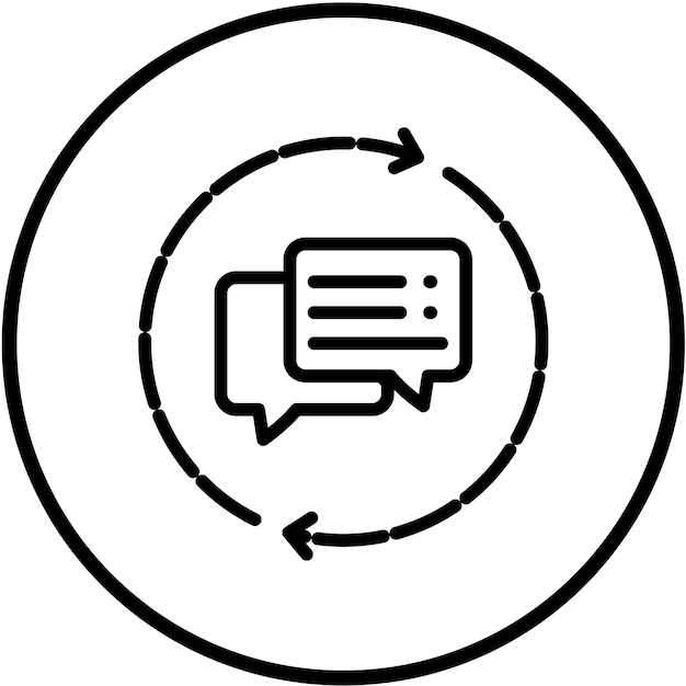 Estilo del icono del bucle de retroalimentación del diseño vectorial