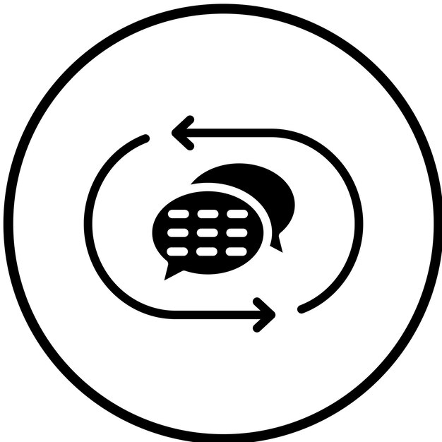 Estilo del icono del bucle de retroalimentación del diseño vectorial