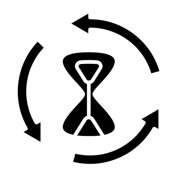 Vector estilo del icono del bucle de tiempo del diseño vectorial