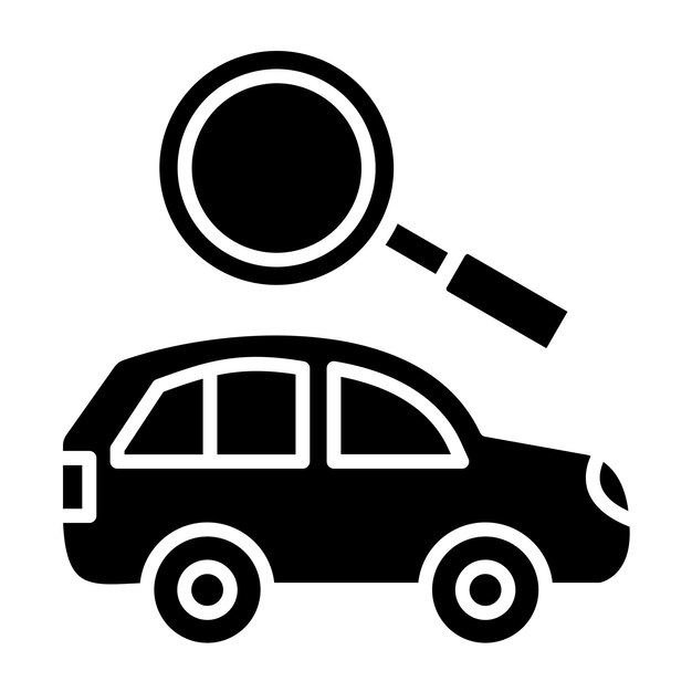 Estilo del icono del buscador de automóviles de diseño vectorial