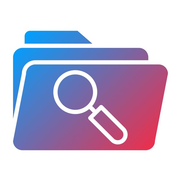 Estilo del icono de búsqueda de la carpeta de diseño vectorial