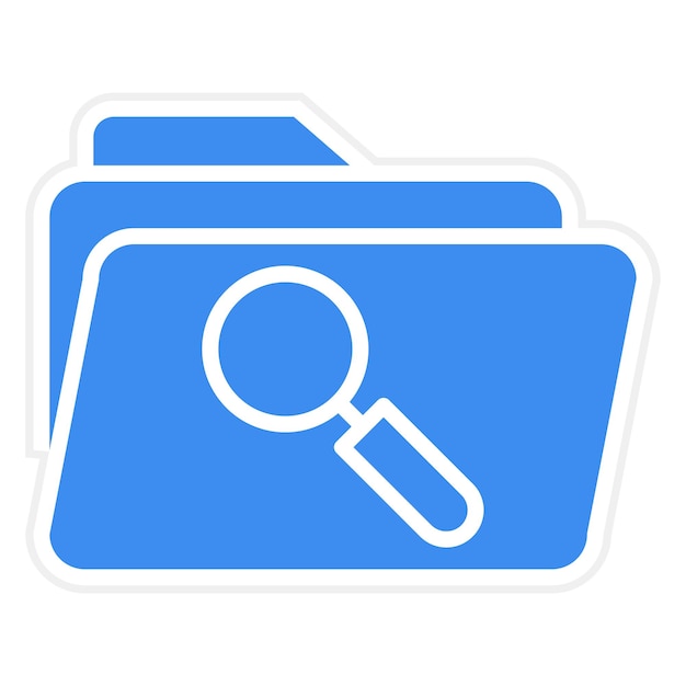 Estilo del icono de búsqueda de la carpeta de diseño vectorial