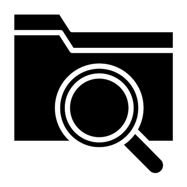 Estilo del icono de búsqueda de la carpeta de diseño vectorial