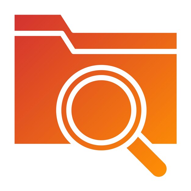 Estilo del icono de búsqueda de la carpeta de diseño vectorial