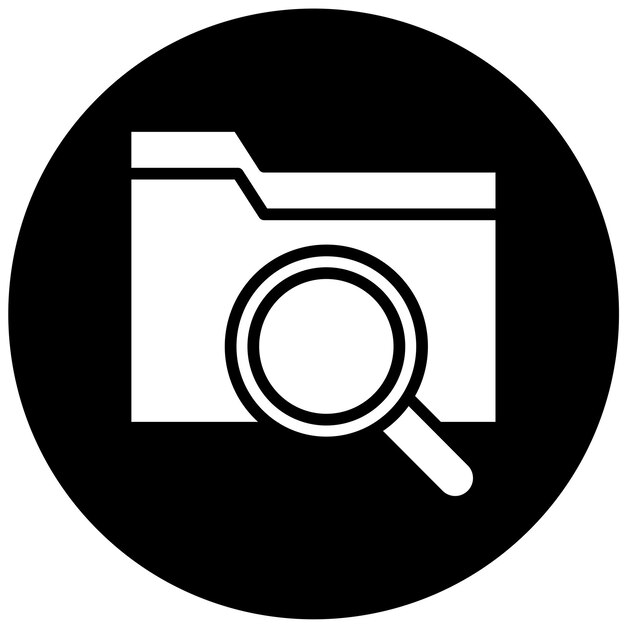 Estilo del icono de búsqueda de la carpeta de diseño vectorial