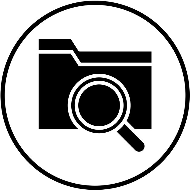 Estilo del icono de búsqueda de la carpeta de diseño vectorial