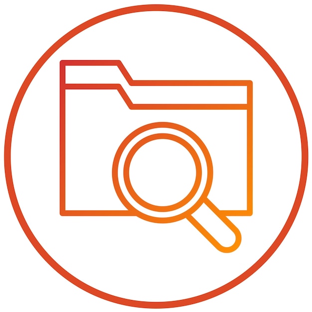 Estilo del icono de búsqueda de la carpeta de diseño vectorial