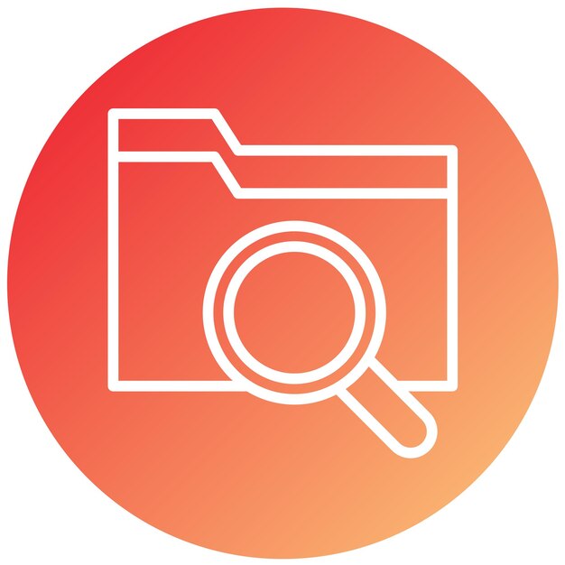 Estilo del icono de búsqueda de la carpeta de diseño vectorial