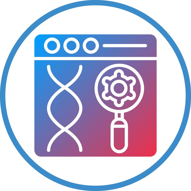 Estilo del icono de búsqueda genética de diseño vectorial