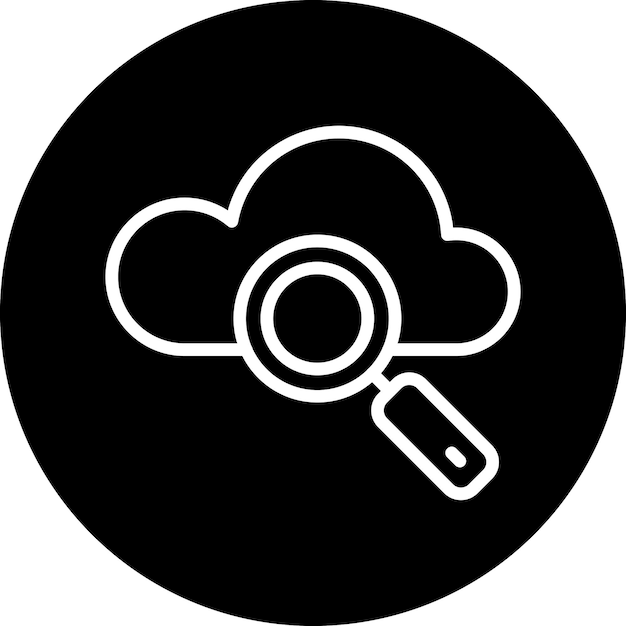 Estilo de icono de búsqueda en la nube de diseño vectorial