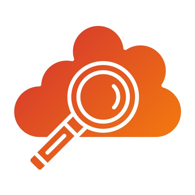 Estilo de icono de búsqueda en la nube de diseño vectorial