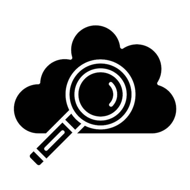 Estilo de icono de búsqueda en la nube de diseño vectorial