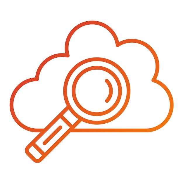 Estilo de icono de búsqueda en la nube de diseño vectorial