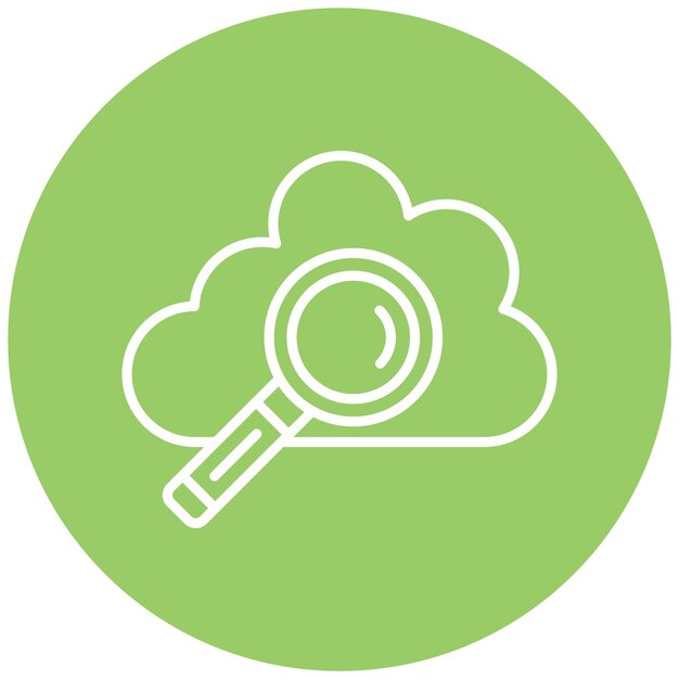 Estilo de icono de búsqueda en la nube de diseño vectorial
