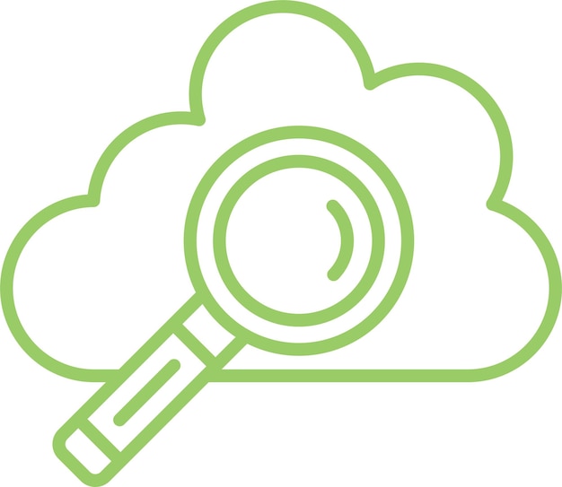 Estilo de icono de búsqueda en la nube de diseño vectorial