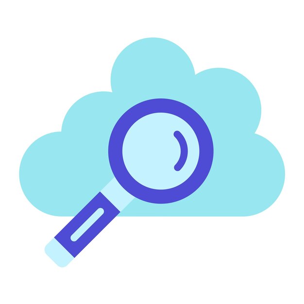 Estilo de icono de búsqueda en la nube de diseño vectorial