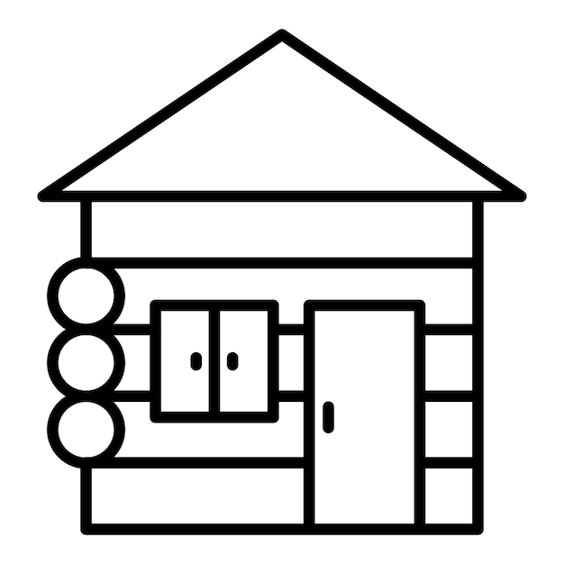 Estilo del icono de la cabaña de madera
