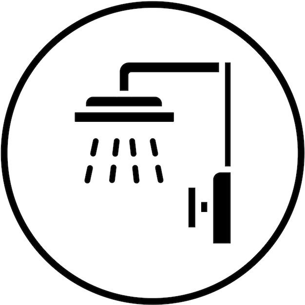 Estilo del icono del cabezal de la ducha de diseño vectorial