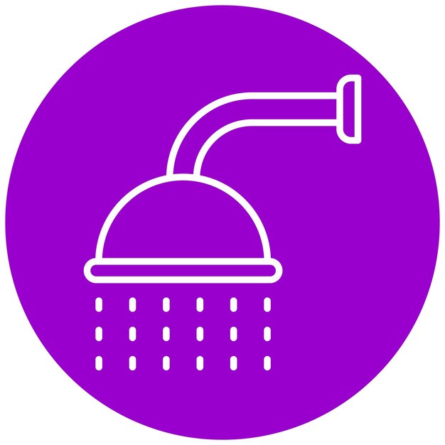 Estilo del icono del cabezal de la ducha de diseño vectorial