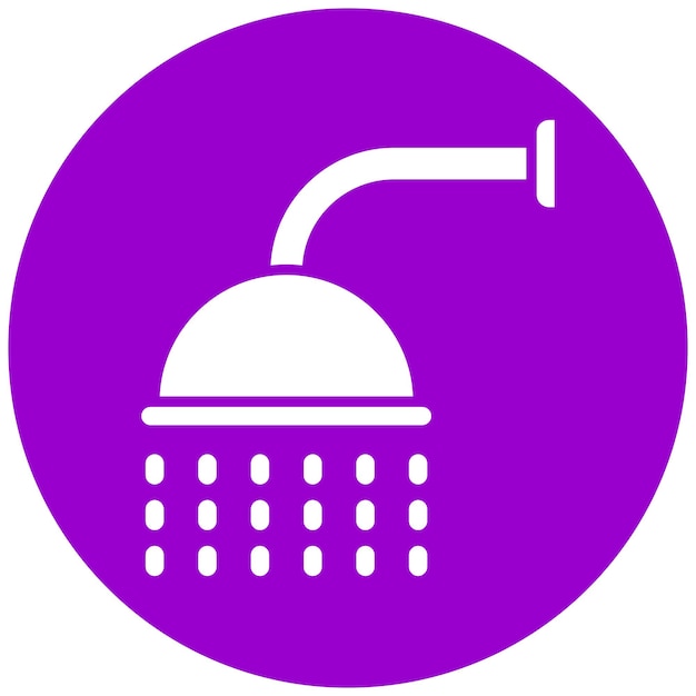 Estilo del icono del cabezal de la ducha de diseño vectorial