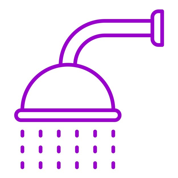 Estilo del icono del cabezal de la ducha de diseño vectorial