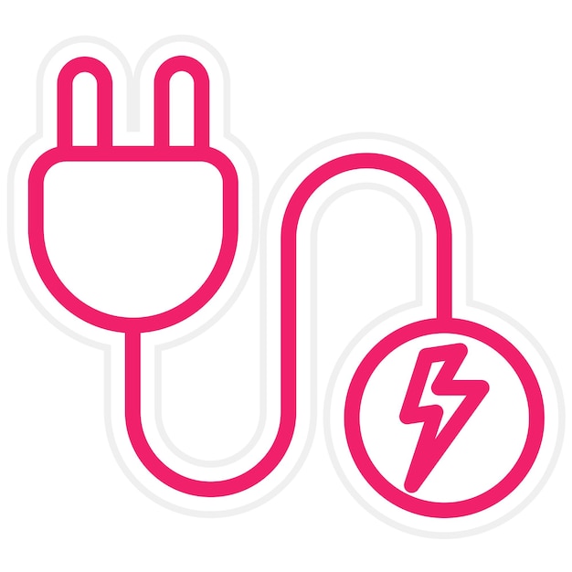 Estilo del icono del cable de alimentación de diseño vectorial